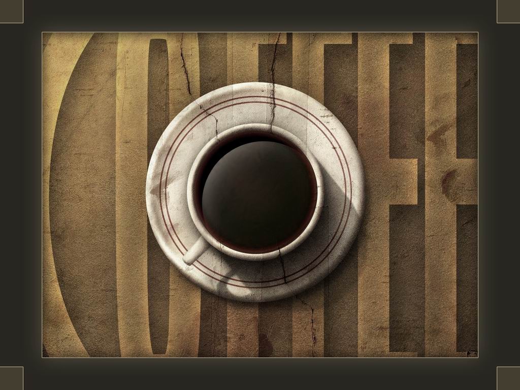 Abstract 3D-rock-coffee wallpaper