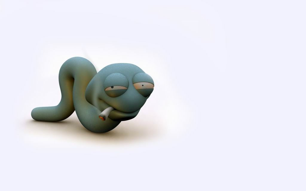 Abstract 3D-worm-smoking wallpaper