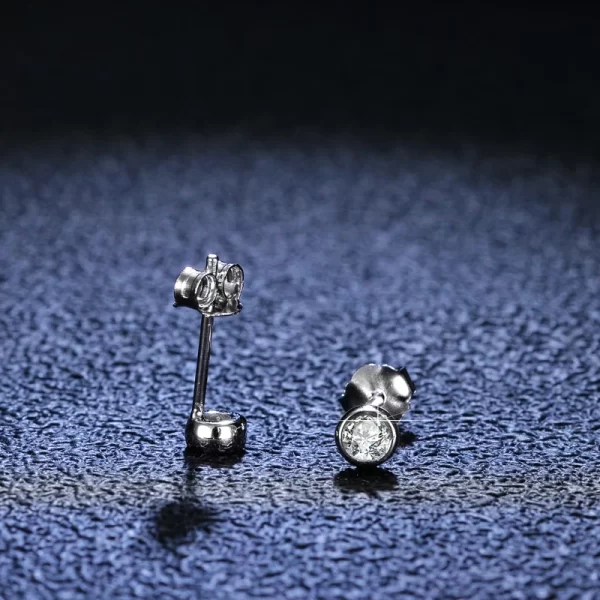 Round 3mm Moissanite Diamond Silver 925 Stud Earrings Trendy Engagement Wedding Women Earring Gift - Image 4