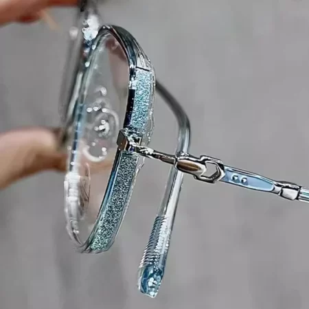 Luxury Anti Blue Light Glasses for Men Women Rhinestone Studded Oversized Square Eyeglasses Goggles Eyewear Glitter Frame