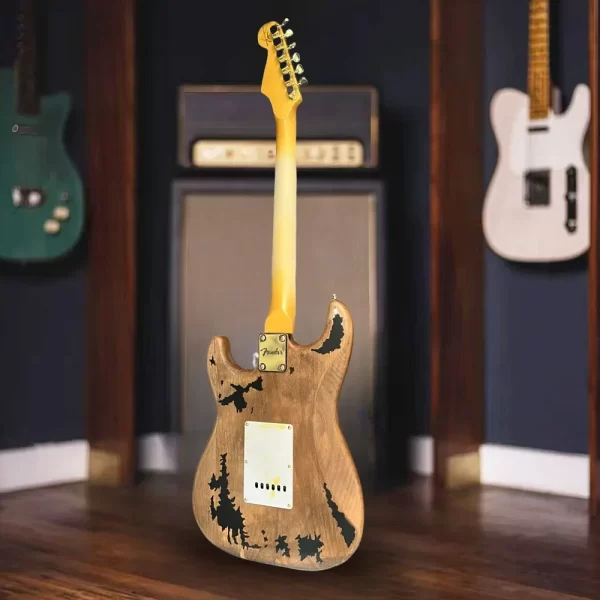 Free Shipping Brown White Retro Fen ST Electric Guitar Classic Double Cutaway Design Rosewood Fingerboard Accessory Upgrades - Image 2