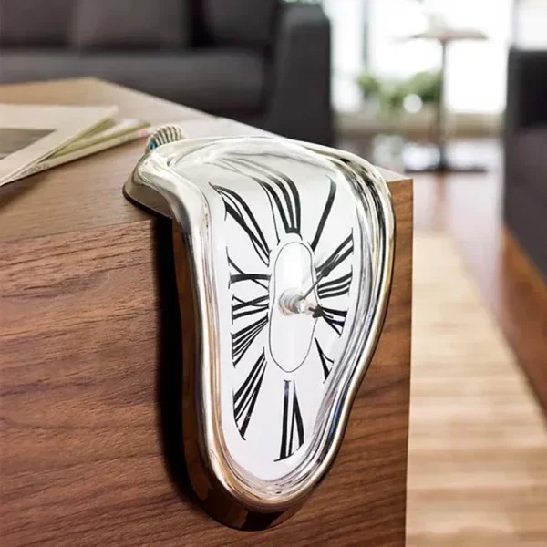 2024 New Novel Surreal Melting Distorted Wall Clocks Surrealist Salvador Dali Style Wall Decororation Home Garden Clock - Image 4
