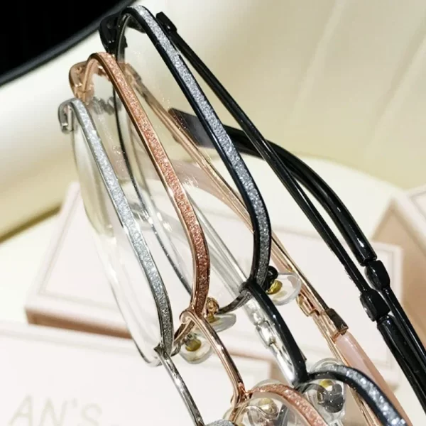 Luxury Anti Blue Light Glasses for Men Women Rhinestone Studded Oversized Square Eyeglasses Goggles Eyewear Glitter Frame - Image 2