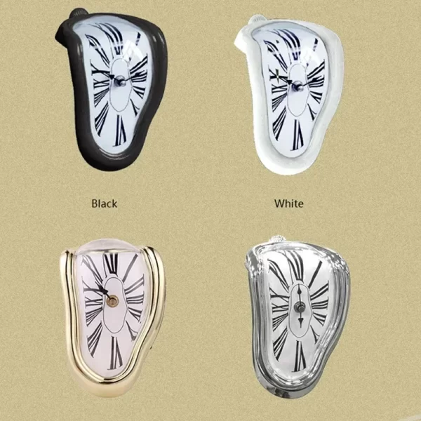 2024 New Novel Surreal Melting Distorted Wall Clocks Surrealist Salvador Dali Style Wall Decororation Home Garden Clock - Image 5