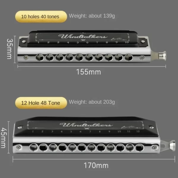 Chromatic Harmonica 12 Holes 48 Notes Beginner Student Children Professional Mouth Organ Playing Musical Woodwind Instruments - Image 6