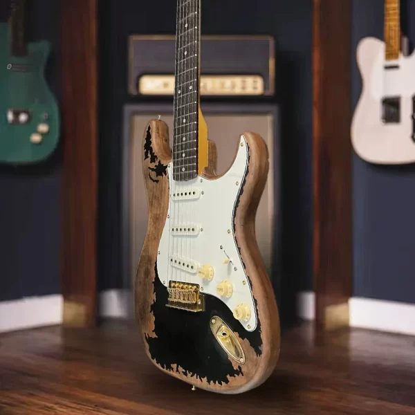 Free Shipping Brown White Retro Fen ST Electric Guitar Classic Double Cutaway Design Rosewood Fingerboard Accessory Upgrades - Image 4