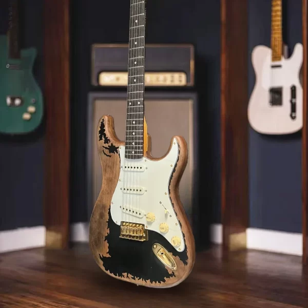 Free Shipping Brown White Retro Fen ST Electric Guitar Classic Double Cutaway Design Rosewood Fingerboard Accessory Upgrades - Image 5