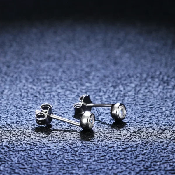 Round 3mm Moissanite Diamond Silver 925 Stud Earrings Trendy Engagement Wedding Women Earring Gift - Image 3