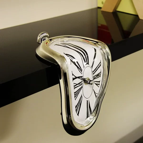 2024 New Novel Surreal Melting Distorted Wall Clocks Surrealist Salvador Dali Style Wall Decororation Home Garden Clock - Image 2