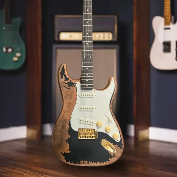 Free Shipping Brown White Retro Fen ST Electric Guitar Classic Double Cutaway Design Rosewood Fingerboard Accessory Upgrades - Image 3