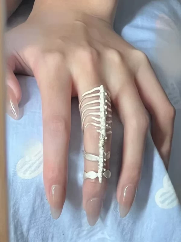 2024 New Spine Bone Ring New Gothic Style Men's And Women's Jewelry Party Gift - Image 6