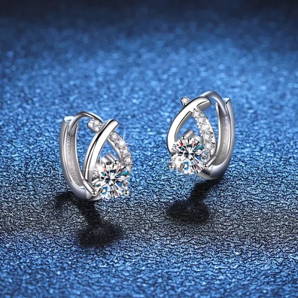 0.5CT 5MM Real Moissanite Hoop Earring with Certificate S925 Sterling Silver Luxury Sparkling Diamond Earrings For Women Jewelry - Image 2