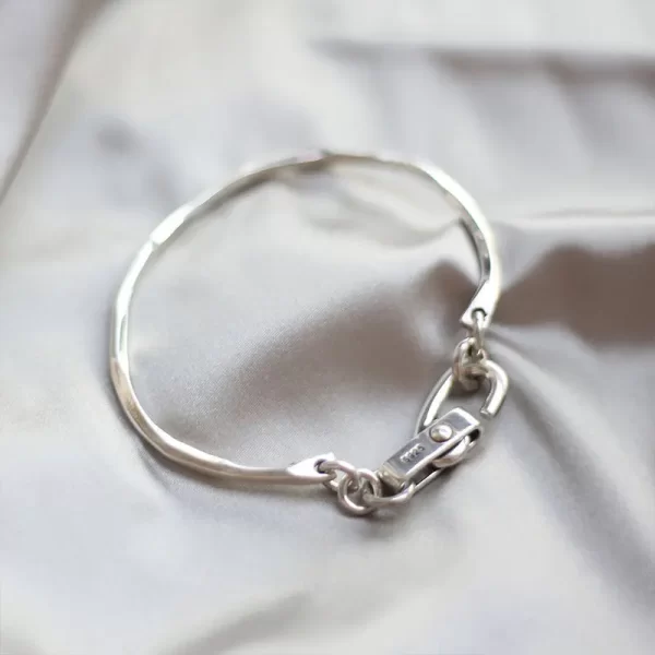 925 Sterling Silver Bracelet Bangle Vintage Open Lock Geometric Punk For Woman Girl Fashion Jewelry Gift Dropship Wholesale - Image 4
