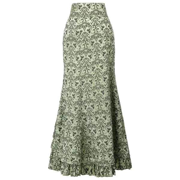 Vintage Women Trumpet Mermaid Skirt Gothic Long Steampunk Skirt Maxi Fishtail Victorian Ladies Retro Bandage Skirt Y2k Steetwear - Image 4
