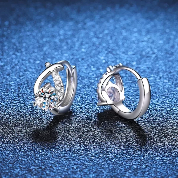 0.5CT 5MM Real Moissanite Hoop Earring with Certificate S925 Sterling Silver Luxury Sparkling Diamond Earrings For Women Jewelry - Image 3