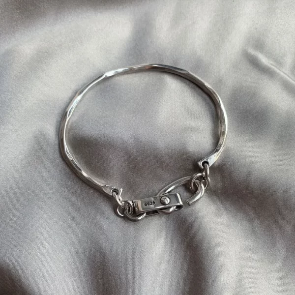 925 Sterling Silver Bracelet Bangle Vintage Open Lock Geometric Punk For Woman Girl Fashion Jewelry Gift Dropship Wholesale - Image 5