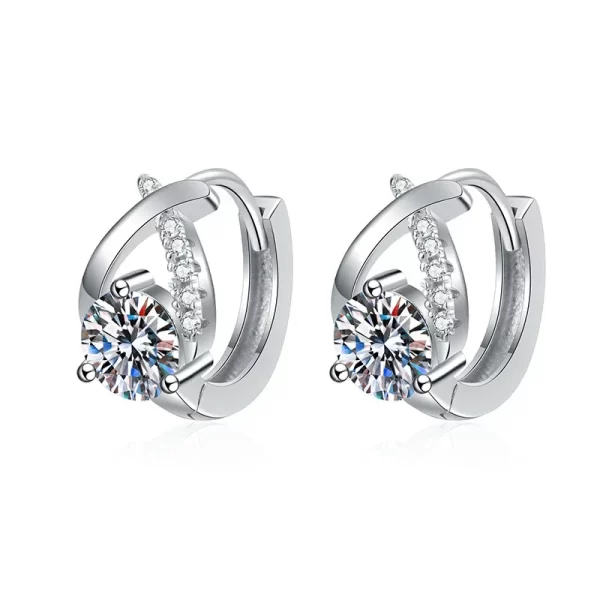 0.5CT 5MM Real Moissanite Hoop Earring with Certificate S925 Sterling Silver Luxury Sparkling Diamond Earrings For Women Jewelry - Image 5