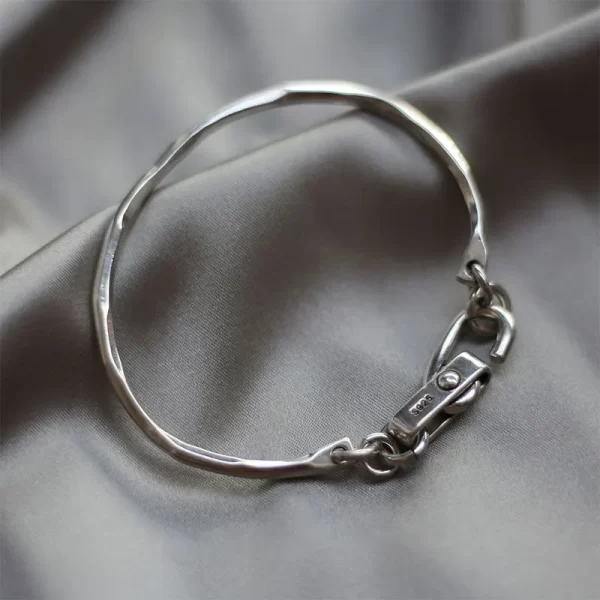 925 Sterling Silver Bracelet Bangle Vintage Open Lock Geometric Punk For Woman Girl Fashion Jewelry Gift Dropship Wholesale - Image 6