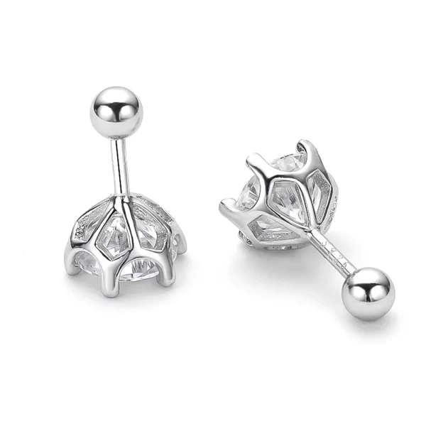 Serenity 0.5-2ct D VVS1 Moissanite Screw Earrings for Women Wedding Bridal 100% S925 Sterling Silver Earrings Anniversary Gift - Image 4