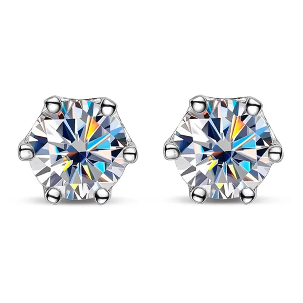 Serenity 0.5-2ct D VVS1 Moissanite Screw Earrings for Women Wedding Bridal 100% S925 Sterling Silver Earrings Anniversary Gift - Image 2