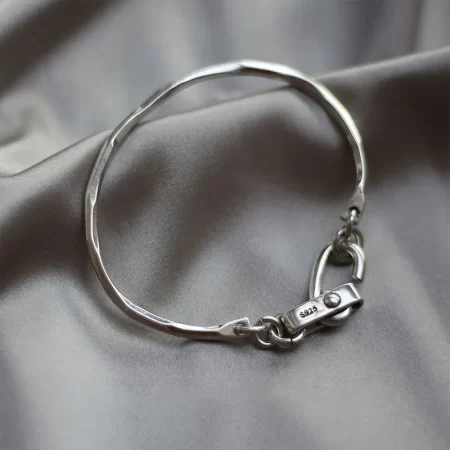 925 Sterling Silver Bracelet Bangle Vintage Open Lock Geometric Punk For Woman Girl Fashion Jewelry Gift Dropship Wholesale
