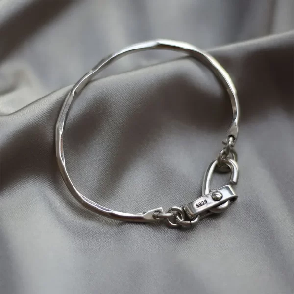 925 Sterling Silver Bracelet Bangle Vintage Open Lock Geometric Punk For Woman Girl Fashion Jewelry Gift Dropship Wholesale