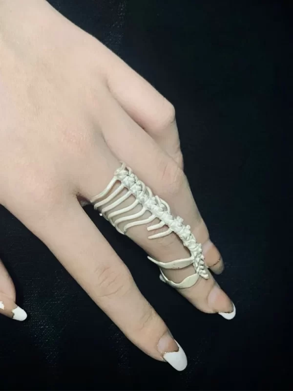 2024 New Spine Bone Ring New Gothic Style Men's And Women's Jewelry Party Gift - Image 5
