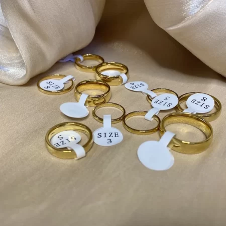 fashion luxury golden engagement wedding ring couple ring simple fashion style fine jewelry anniversary gift men and women ring