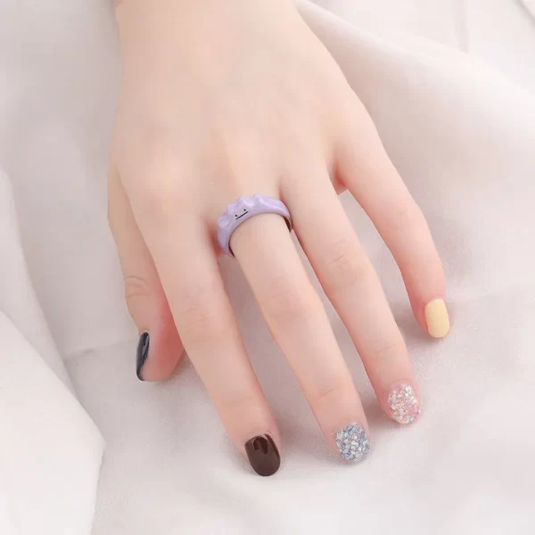 new funny monster open rings dripping oil purple cute women design smile fashion finger ring wholesale fashion jewelry trendy