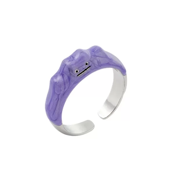 new funny monster open rings dripping oil purple cute women design smile fashion finger ring wholesale fashion jewelry trendy