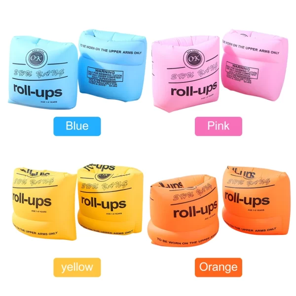 2pcs children swimming arm rings inflatable pool float circle sleeves pool buoys armbands for swim trainers