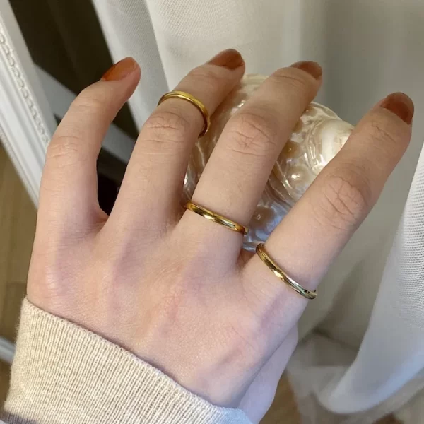 fashion luxury golden engagement wedding ring couple ring simple fashion style fine jewelry anniversary gift men and women ring