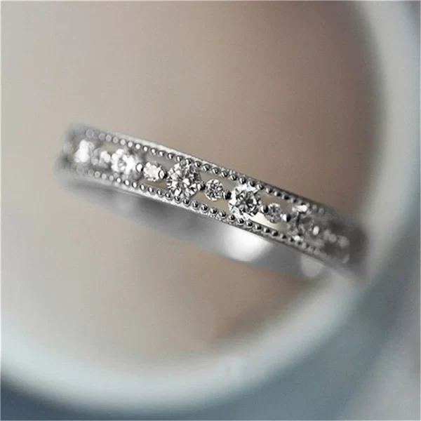 huitan delicate thin rings for women silver color/gold color shiny cz fancy wedding eternity rings fashion accessories jewelry