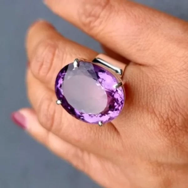 luxury fashion oval purple color set zirconia geometric ring for women delicate daily holiday party jewelry gifts