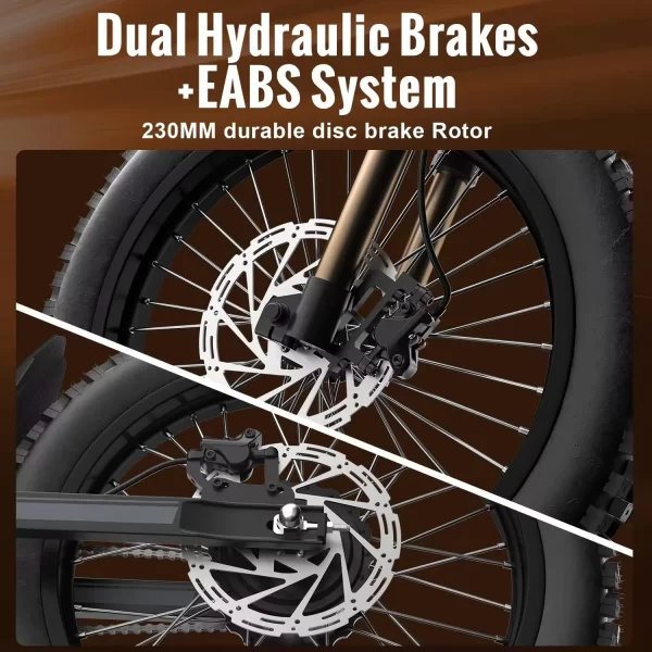 ebike gt73 2000w mountain off road electric motorcycle 25 inch tires 36.4ah dual battery ebike max 37 mph dual hydraulic brake s