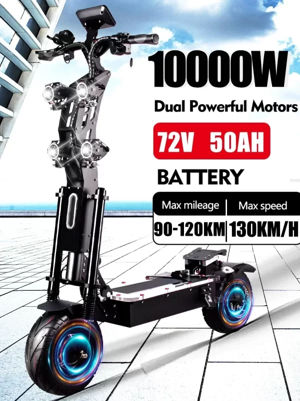 2024 new 10000w 72v 40ah electric scooter 13 inch tires maximum speed 130km/h cruising range 120km lcd screen foldable scooter