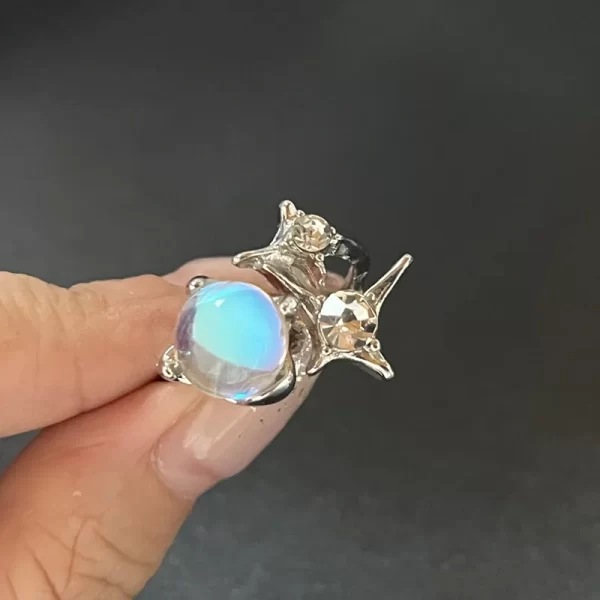y2k crystal rings kpop heart adjustable ring irregular geometry punk vintage rings set for women girls new fashion jewelry