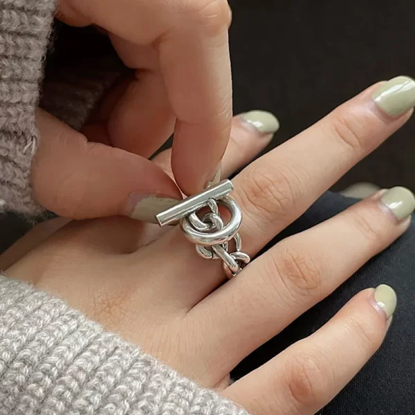 foxanry vintage handmade ot buckle engagement rings for women couples new fashion creative geometric handmade party jewelry gift