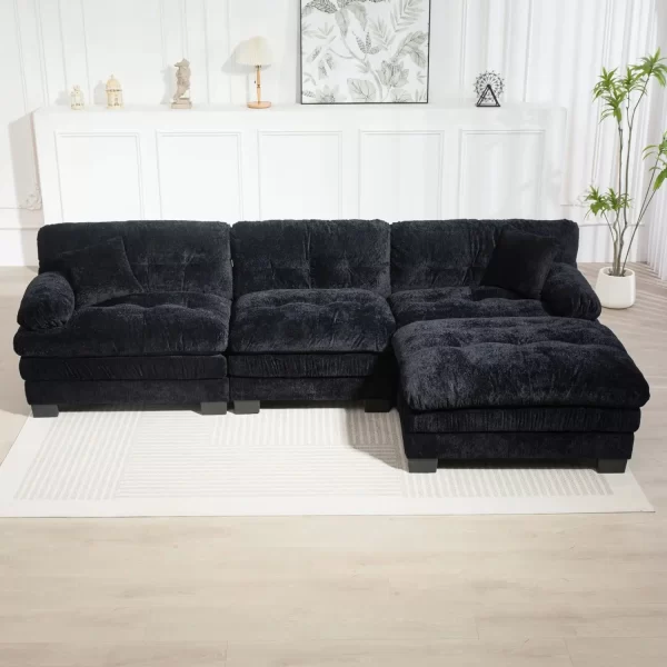 l shaped modular sectional sofa with deep seating reversible 3 seat sleeper couch comfortable upholstered furniture for living r