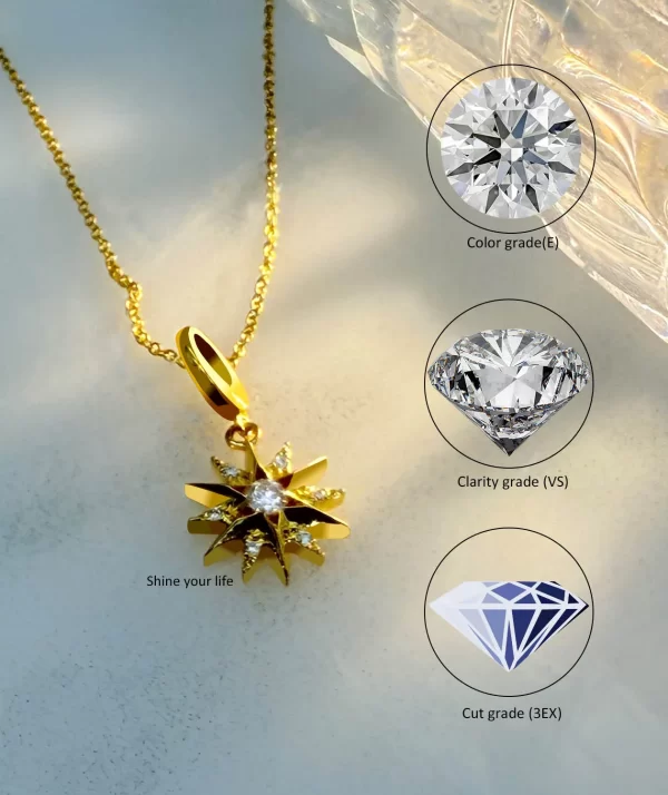 lab grown diamond necklace real gold 18k original pendant star designer luxury jewelry for both man and women criti rora
