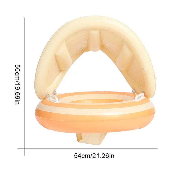 inflatable baby swimming ring with detachable sunshade toddlers pool float thickened leakproof baby swim ring for boys girls