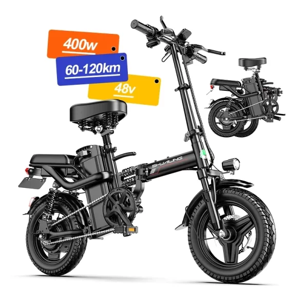 mini folding electric bike 48v 400w 30ah 14 inch electric city bike folding electric bicycle cheap adult battery powered scooter