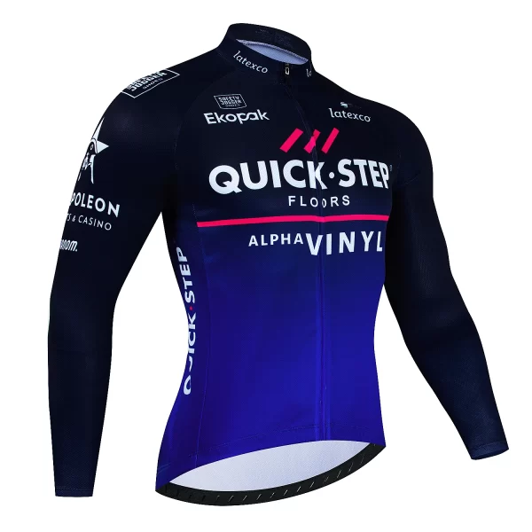 quick step 2024 spring and autumn cycling clothes long sleeved men's mountain bike shirt team bike wear summer outdoor clothes q