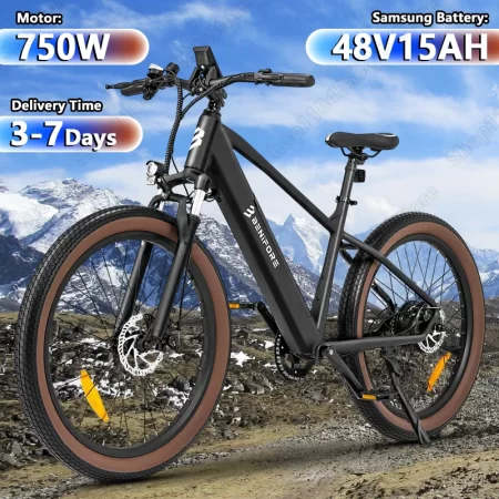 benifore c26 ebike 1200w peak power 48v15ah removable battery city electric bikes 26*3.0 inch off road mountain electric bicycle