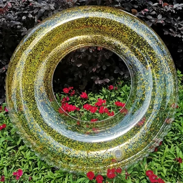 pvc transparent sequin swimming ring, creative inflatable swimming goods