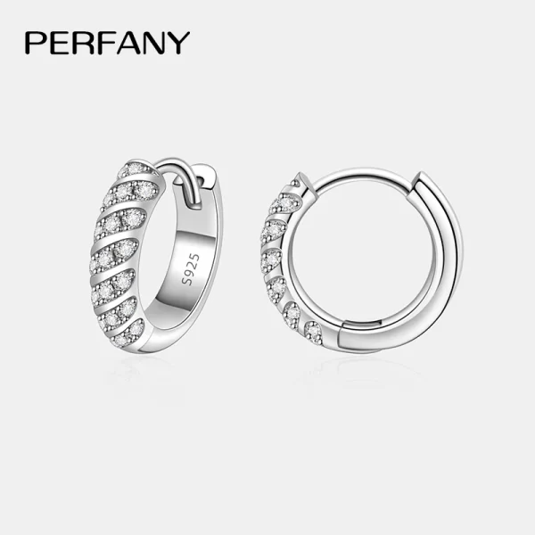 perfany all moissanite hoop earrings women s925 pure silver laboratory diamond fashion wedding party jewelry