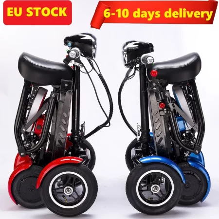 eu warehouse stock foldable electric scooter adult dual motor 4 wheel folding electric mobility scooter for elderly people