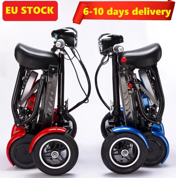 eu warehouse stock foldable electric scooter adult dual motor 4 wheel folding electric mobility scooter for elderly people
