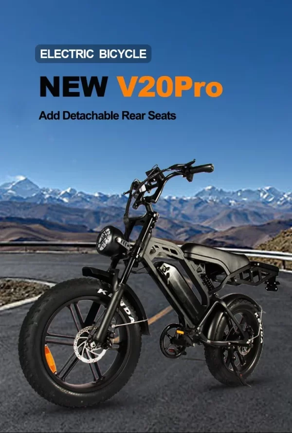 electric bike upgraded v20pro1000w48v15ah off road mountain beach riding for men 45km/h with rear seat rack city electric bike
