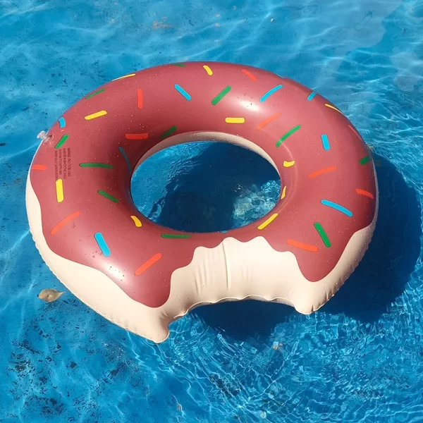 1pc inflatable donut swimming ring pvc pool float swim circle pool party fun water rest floating accessories